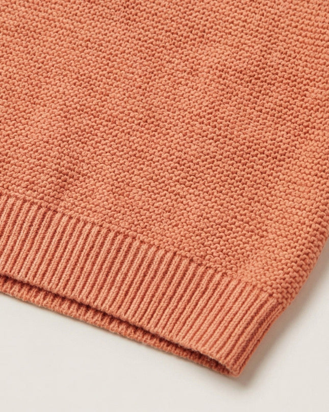 Merinowol gebreide baby spencer - Peach Fuzz