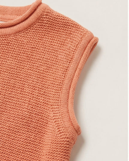 Merinowol gebreide baby spencer - Peach Fuzz