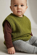 Merinowol gebreide baby spencer - Pickle