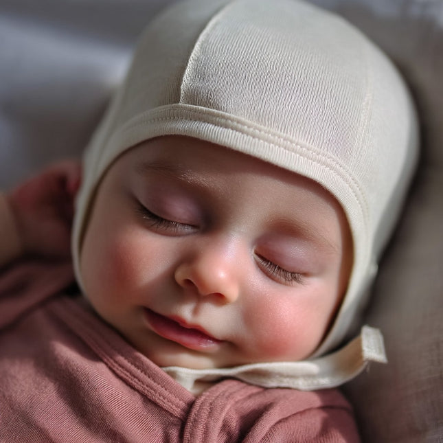 Baby wollen strikmuts – merinowol – naturel