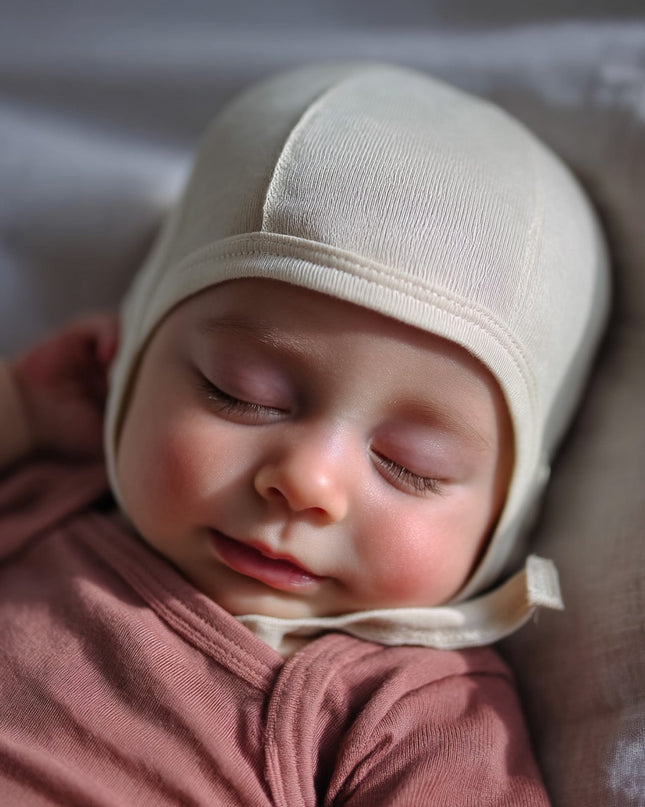 Baby wollen strikmuts – merinowol – naturel