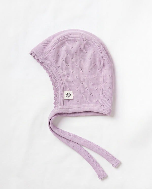 Uld bindehue i pointelle - merinould - Lavender Frost