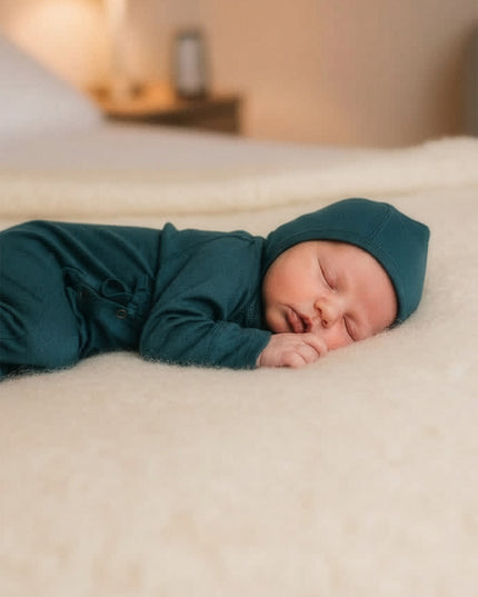 Baby wollen strikmuts – Merinowol - Orion Blue