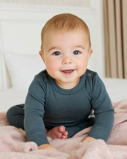 Wollen baby- kindertrui - Merinowol - Orion Blue