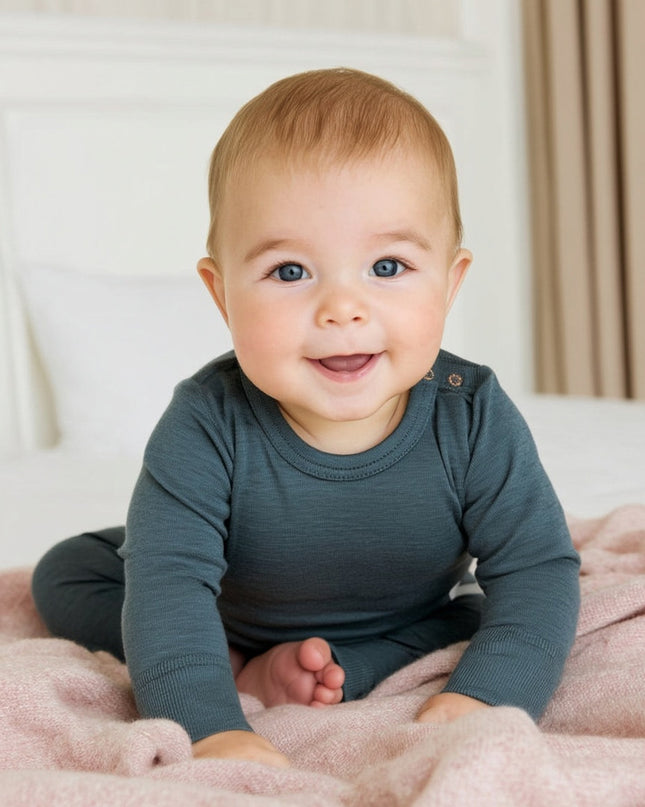 Wollen baby- kindertrui - Merinowol - Orion Blue