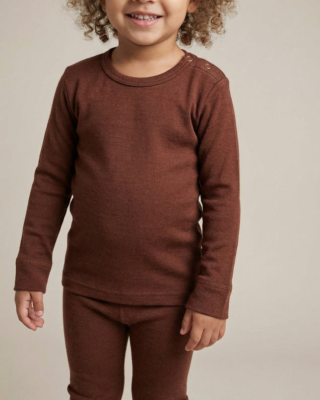 Wollpullover für Baby und Kinder - Merinowolle - Zimt