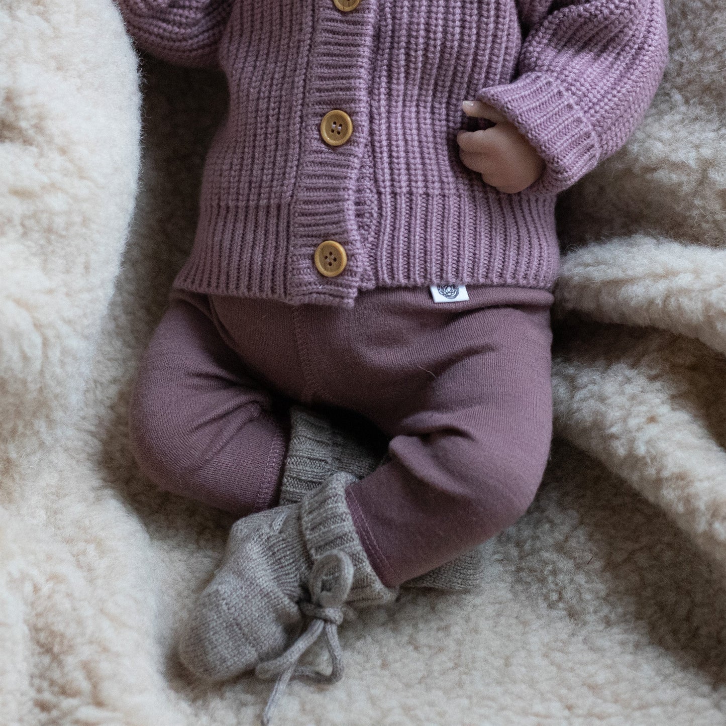 Wollen Baby- kinderbroek - Merinowol - Twilight mauve