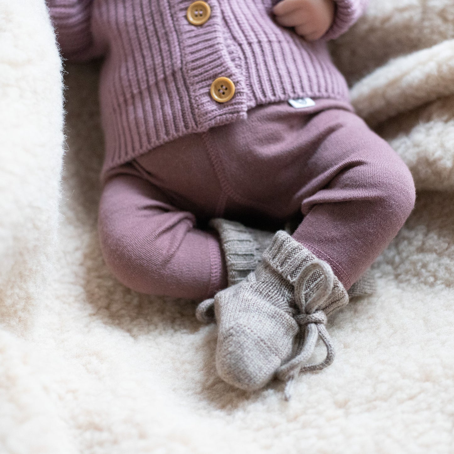 Wollen Baby- kinderbroek - Merinowol - Twilight mauve