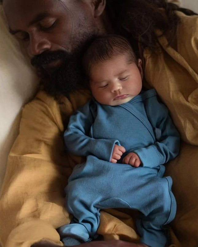 Wollen boxpakje / kruippakje – Merinowol - Vintage Indigo