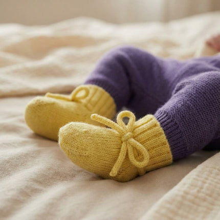 Wollen Baby sokjes / Newborn Sokjes - Merinowol - Lemonade