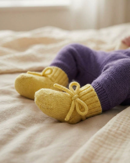 Wollen Baby sokjes / Newborn Sokjes - Merinowol - Lemonade