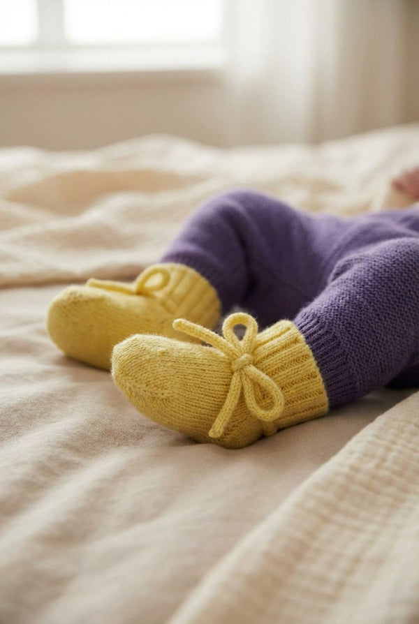 Wollen Baby sokjes / Newborn Sokjes - Merinowol - Lemonade
