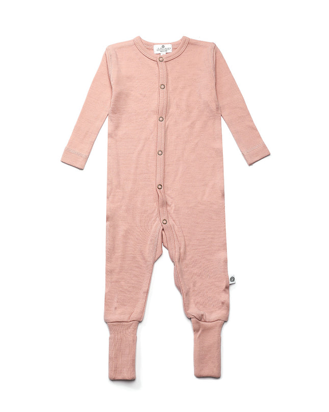 Wollen baby pakje / playsuit - Merinowol - Misty Rose