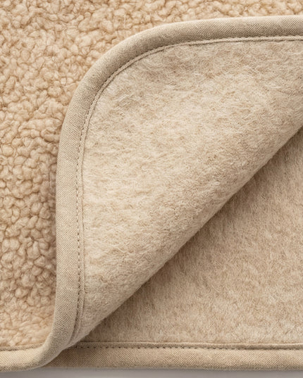 Wollen ledikantdeken 93x135cm - Merinowol - Amandel