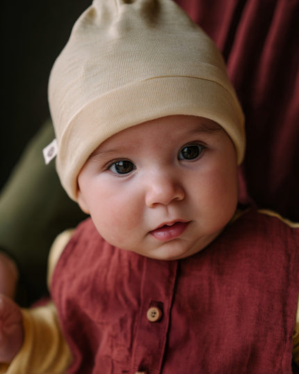 Woolen baby hat – merino wool – natural