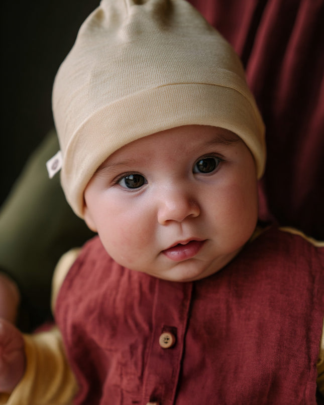 Wollen baby muts – merinowol – naturel