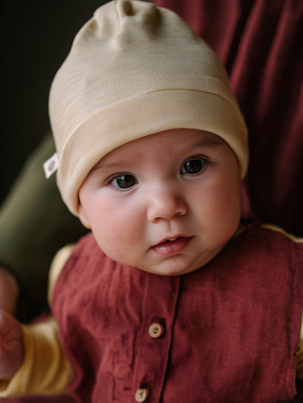 Wollen baby muts – merinowol – naturel