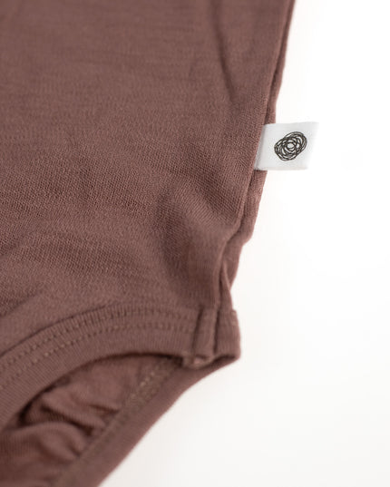 Wollen Romper korte mouw – Merinowol - Twilight Mauve