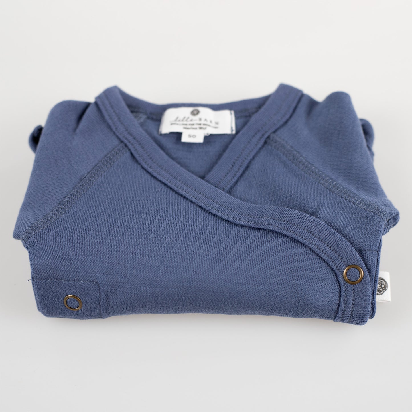 Wollen Overslagromper lange mouw – Merinowol - Vintage Indigo