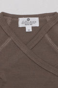 Wollen Overslagromper lange mouw – Merinowol – Walnut