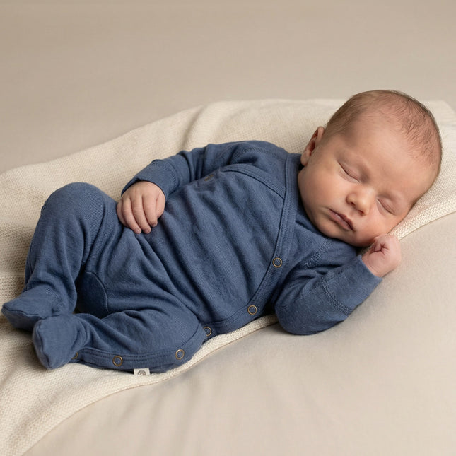 Wool romper / romper – Merino wool - Vintage Indigo