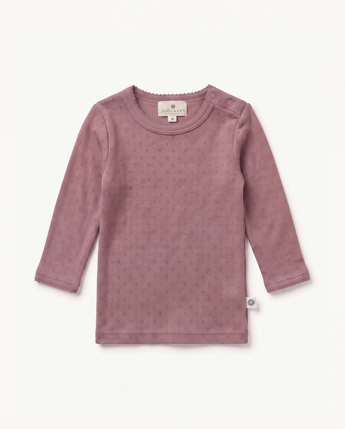 Jersey de lana pointelle – lana merino – Rose Brown