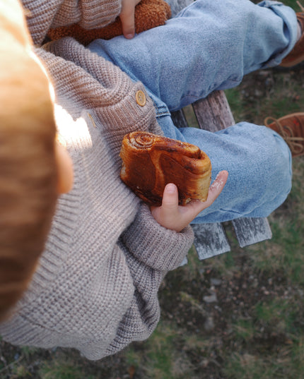 Knitted Wool Baby Cardigan - Merino Wool - Cobble