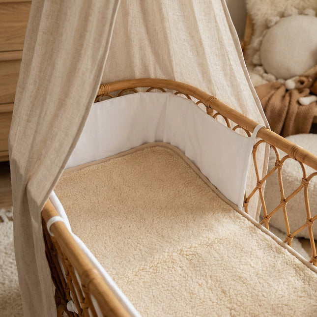 Wollen onderlegger / onderdeken wieg amandel – merinowol – 40x80cm