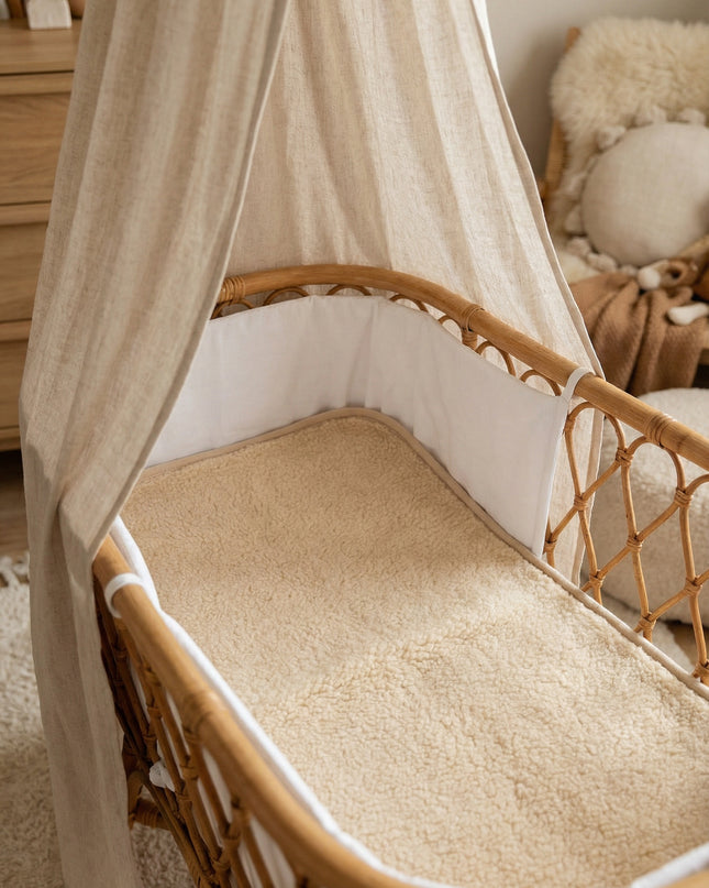 Wollunterlage / Wiegenunterbett natur – Merinowolle – 40x80cm