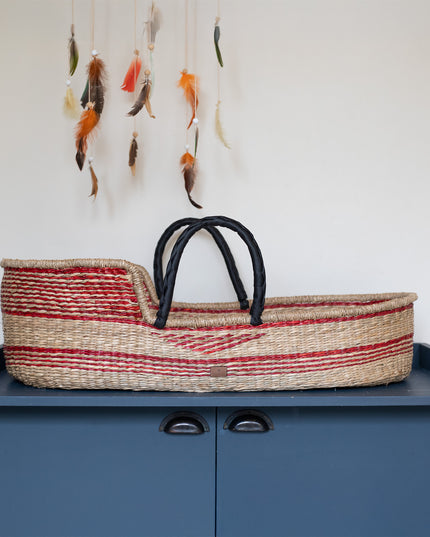 Moses basket - Moses cradle of seagrass - Hazel