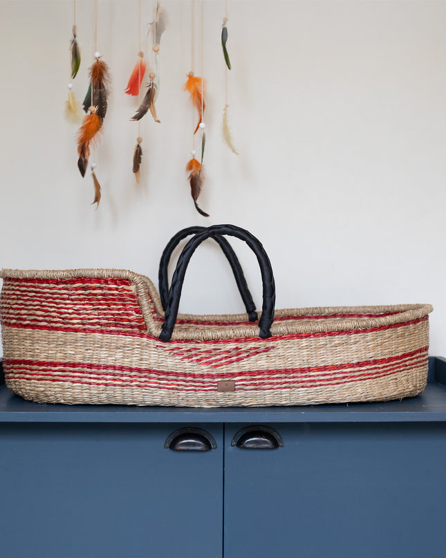 Moses basket - Moses cradle of seagrass - Hazel