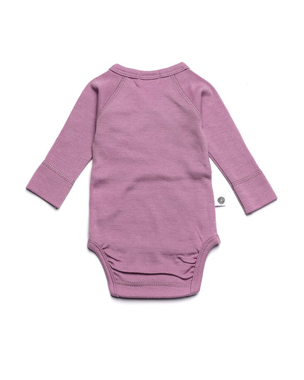 Wollen Overslagromper lange mouw – Merinowol – Lavender Mist