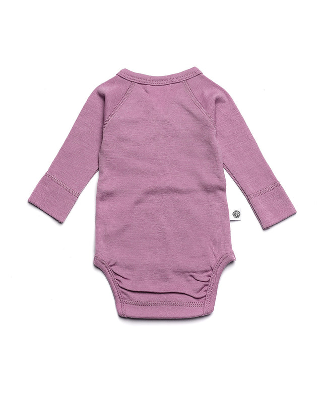 Wollen Overslagromper lange mouw – Merinowol – Lavender Mist