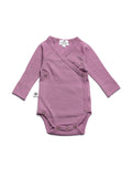 Wollen Overslagromper lange mouw – Merinowol – Lavender Mist