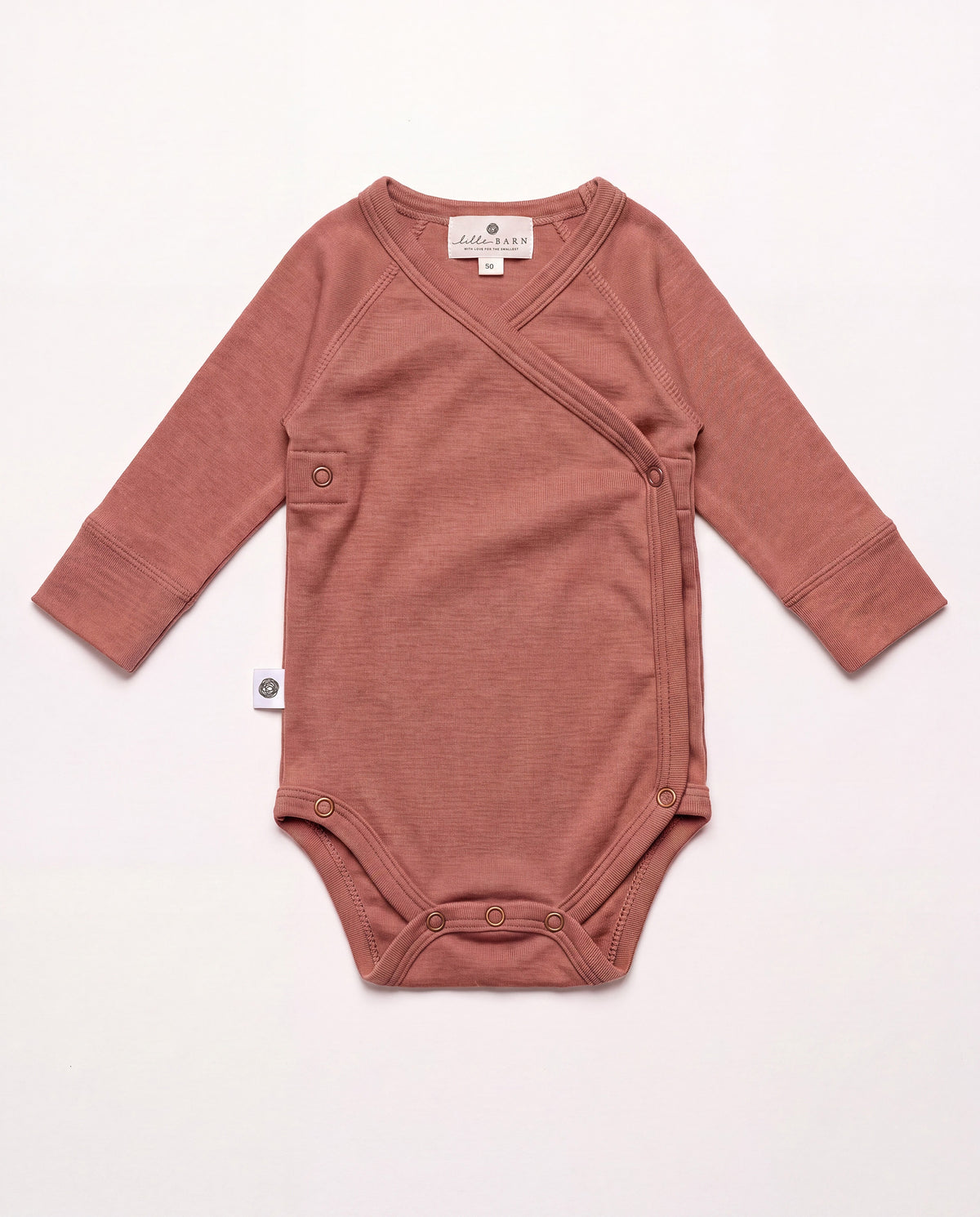 Woolen Wrap Romper long sleeve – Merino wool - Cedar Wood