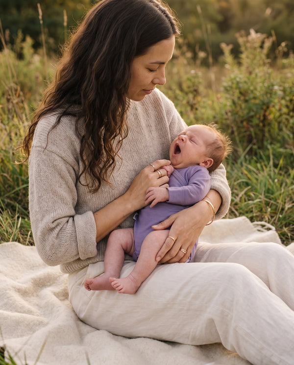 Woolen Wrap Romper long sleeve – Merino wool - Purple Haze