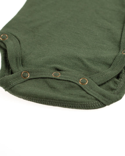 Wollen Overslagromper korte mouw – Merinowol - Rifle Green