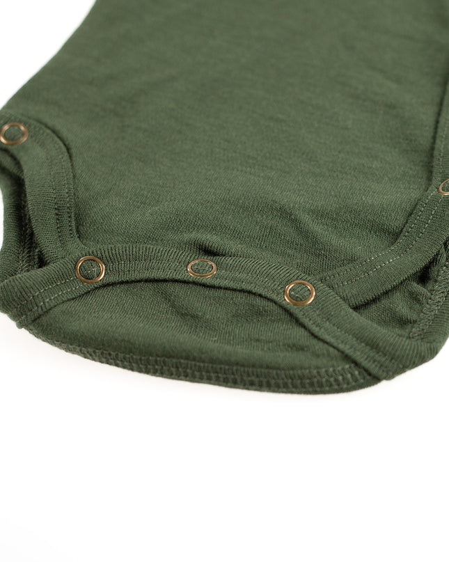 Wollen Overslagromper korte mouw – Merinowol - Rifle Green