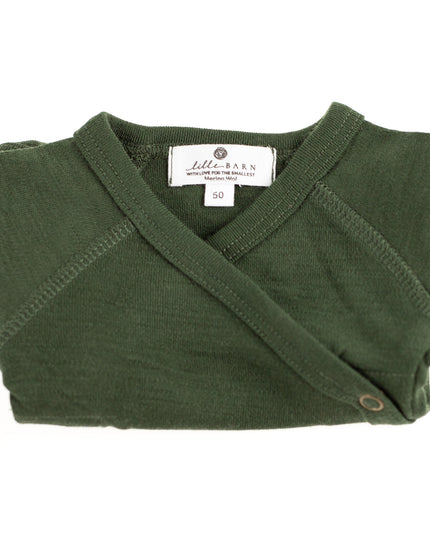 Wollen Overslagromper korte mouw – Merinowol - Rifle Green