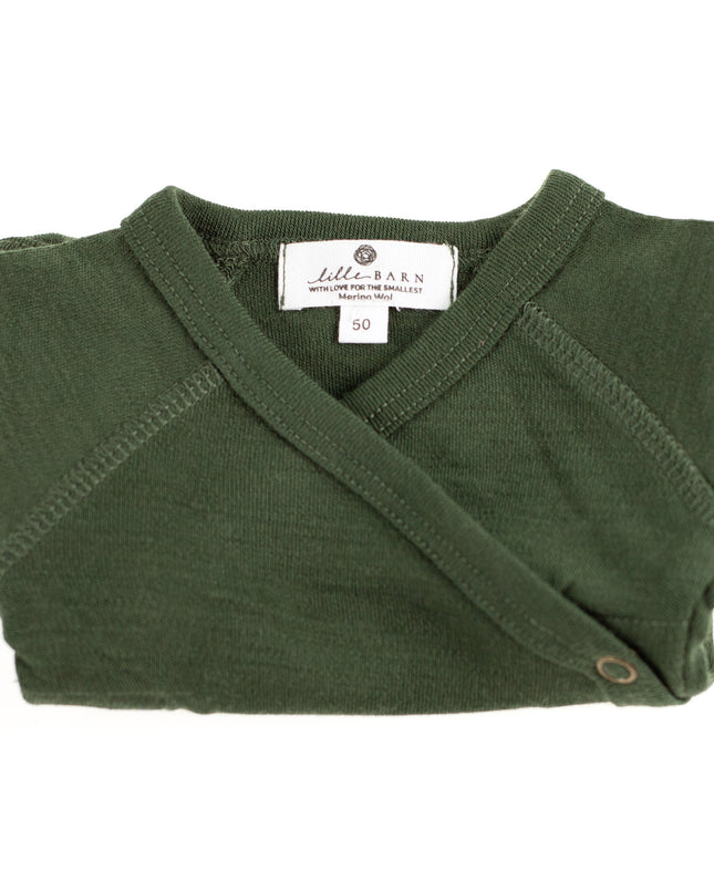 Wollen Overslagromper korte mouw – Merinowol - Rifle Green