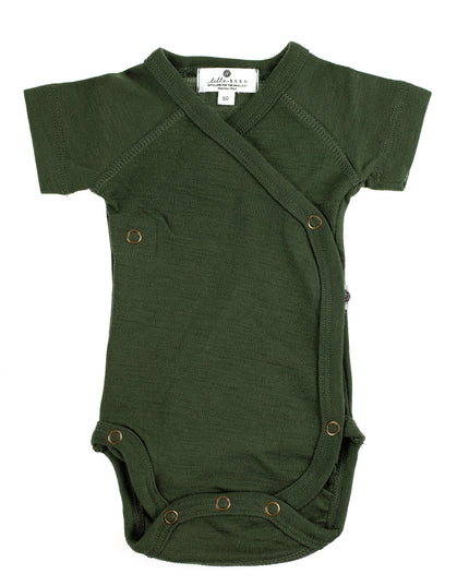 Wollen Overslagromper korte mouw – Merinowol - Rifle Green