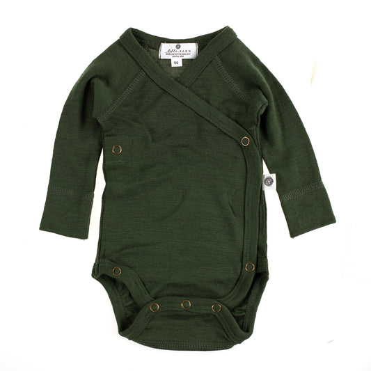 Wollen Overslagromper lange mouw – Merinowol - Rifle Green