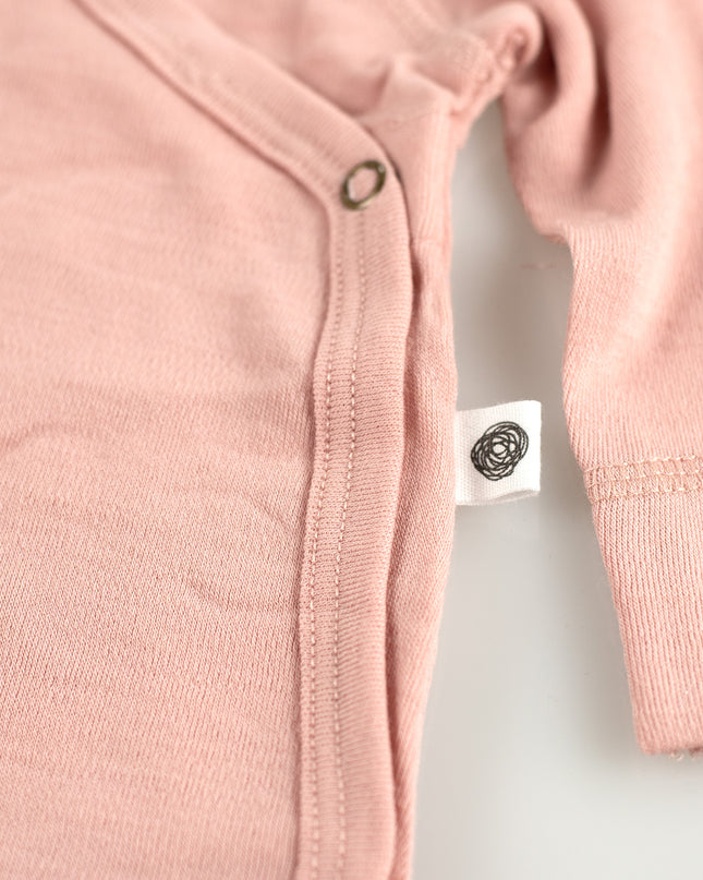 Wollen Overslagromper lange mouw – Merinowol - Misty Rose