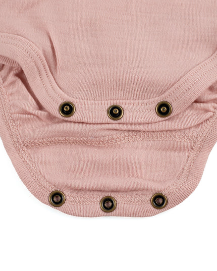 Wollen Overslagromper lange mouw – Merinowol - Misty Rose