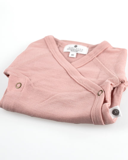 Wollen Overslagromper lange mouw – Merinowol - Misty Rose