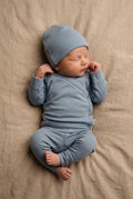 Baby wollen overslagtrui – Merinowol  - Blue Fog