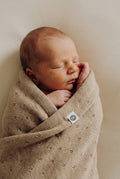 Wollen Babydeken / Kinderdeken  / Wikkeldeken - Pointelle Gebreid  - Merinowol - Biscotti