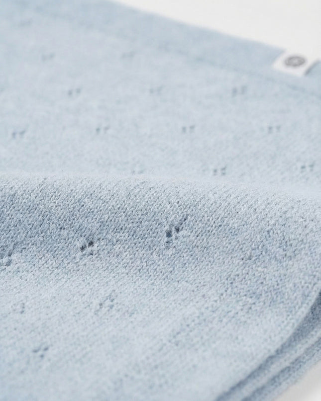 Wollen Babydeken / Kinderdeken  / Wikkeldeken - Pointelle Gebreid  - Merinowol - Georgia