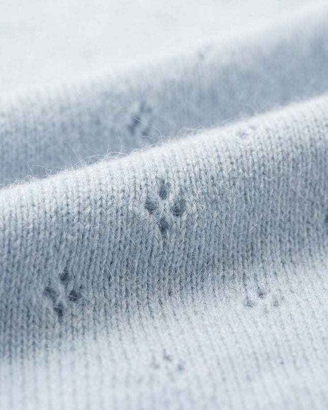 Wollen Babydeken / Kinderdeken  / Wikkeldeken - Pointelle Gebreid  - Merinowol - Georgia