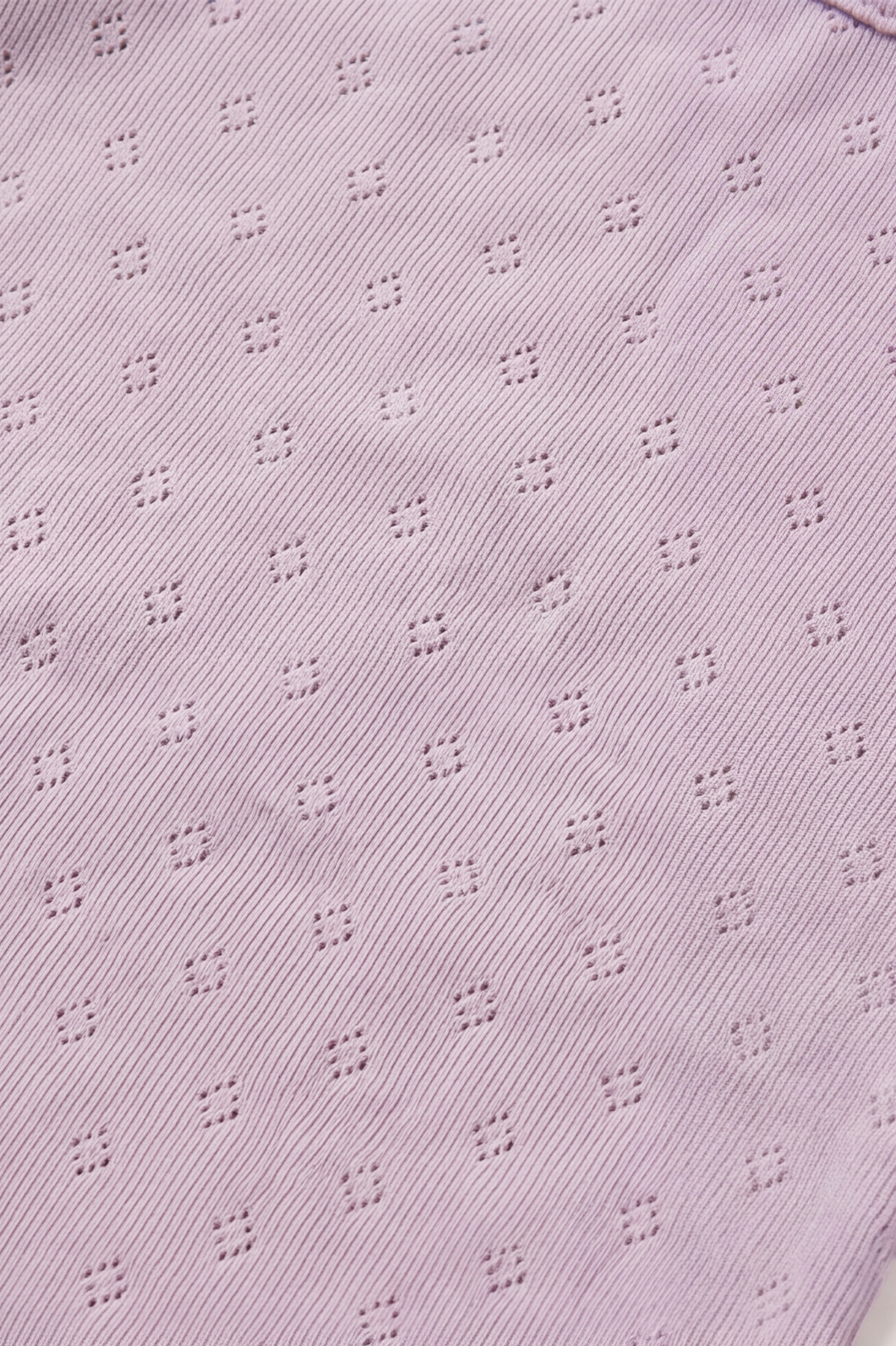 Pagliaccetto in lana pointelle con spalline - lana merino - Lavender Frost